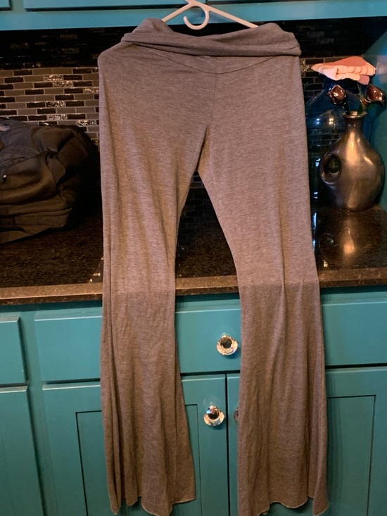 Saint Grace Pants - Saint Grace Charcoal Gray Knit Pants with Gold Logo Tag